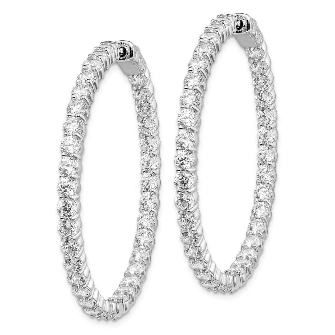 Sterling Silver CZ Hoop Earrings