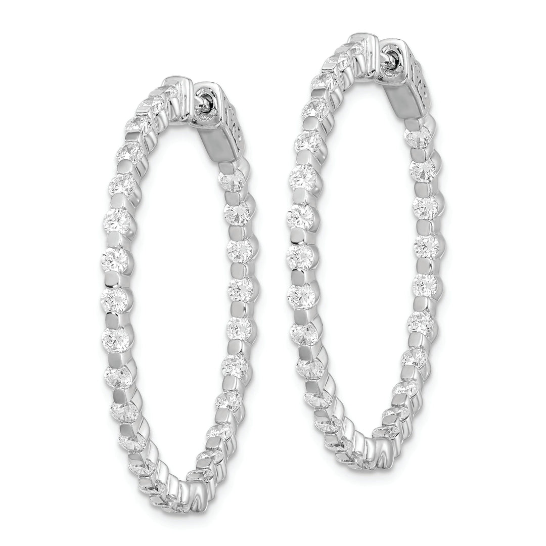 Sterling Silver CZ Hoop Earrings