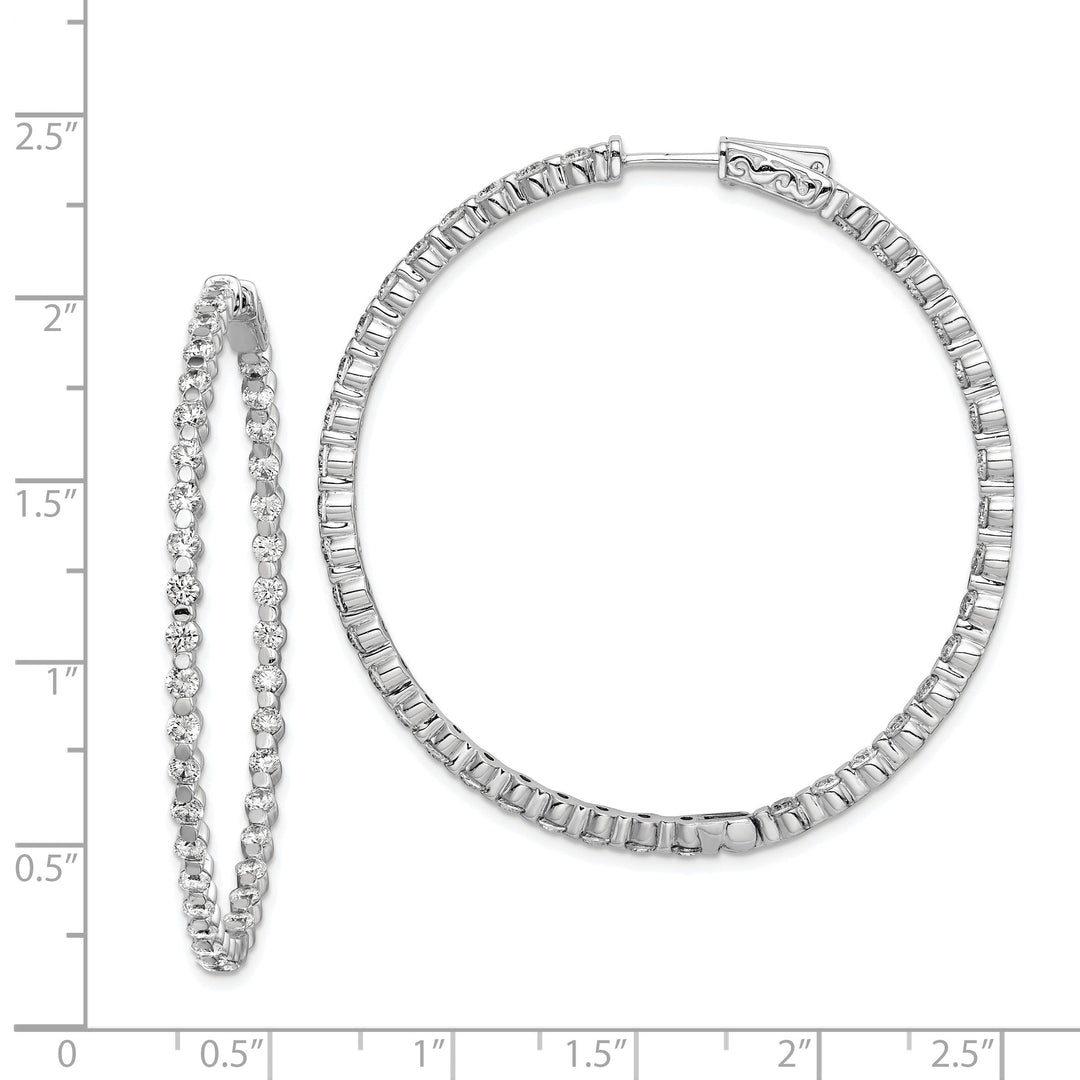 Sterling Silver CZ Hoop Earrings