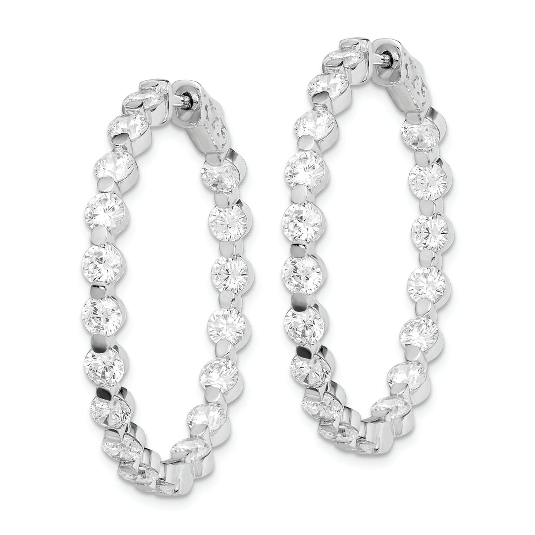 Sterling Silver CZ Hoop Earrings