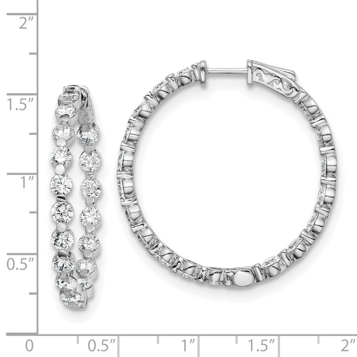 Sterling Silver CZ Hoop Earrings