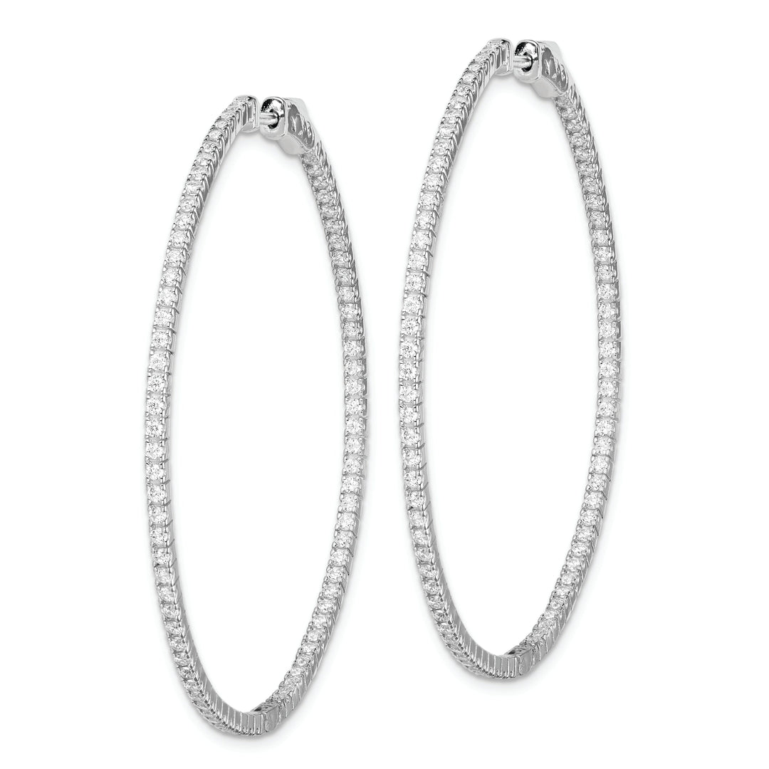 Sterling Silver CZ Hoop Earrings