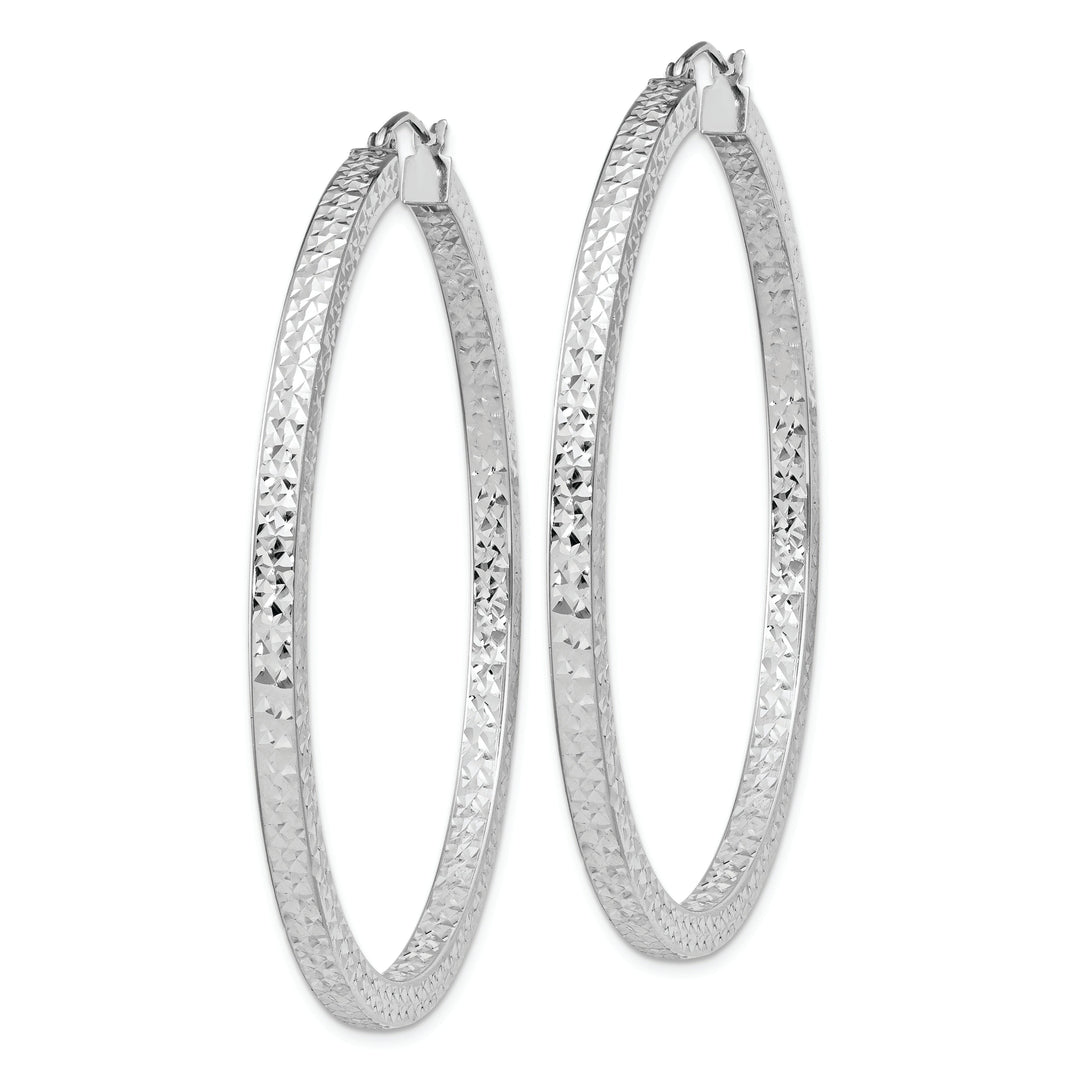 Sterling Silver D.C Square Tube Hoop Earrings