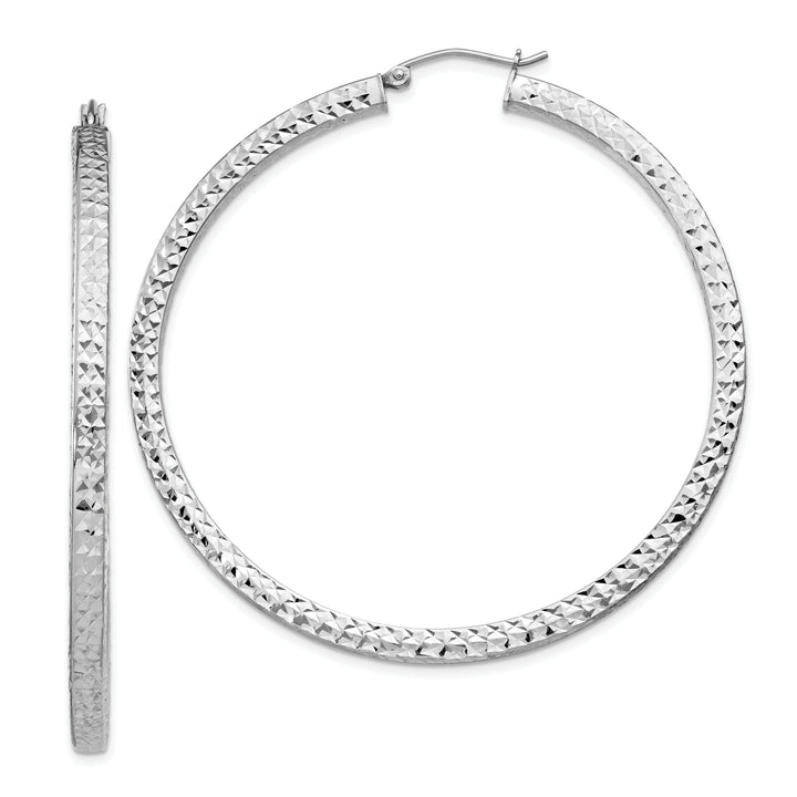 Sterling Silver D.C Square Tube Hoop Earrings