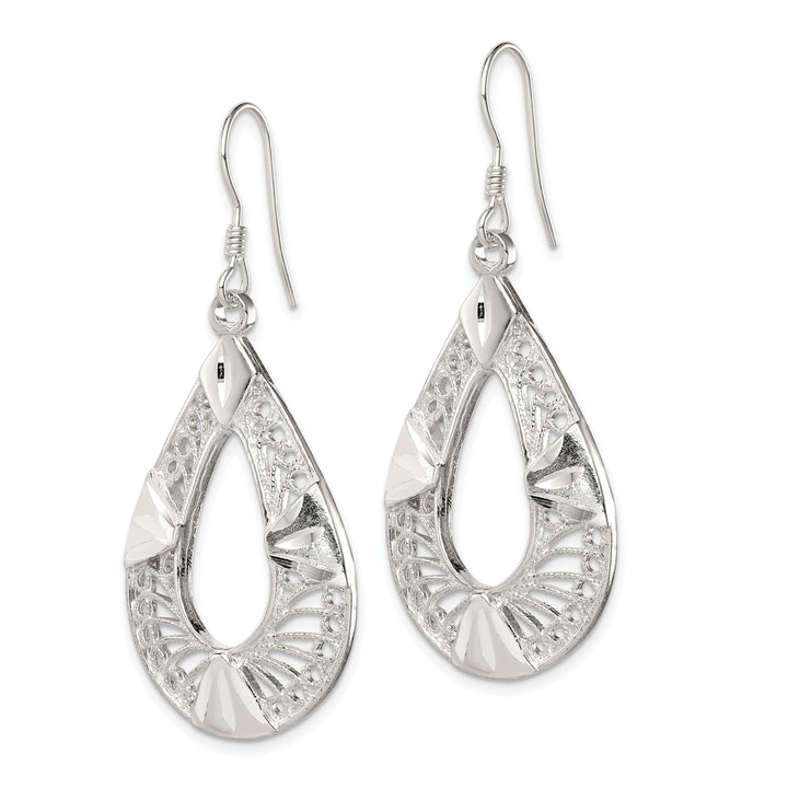 Sterling Silver Filigree Dangle Hook Earrings