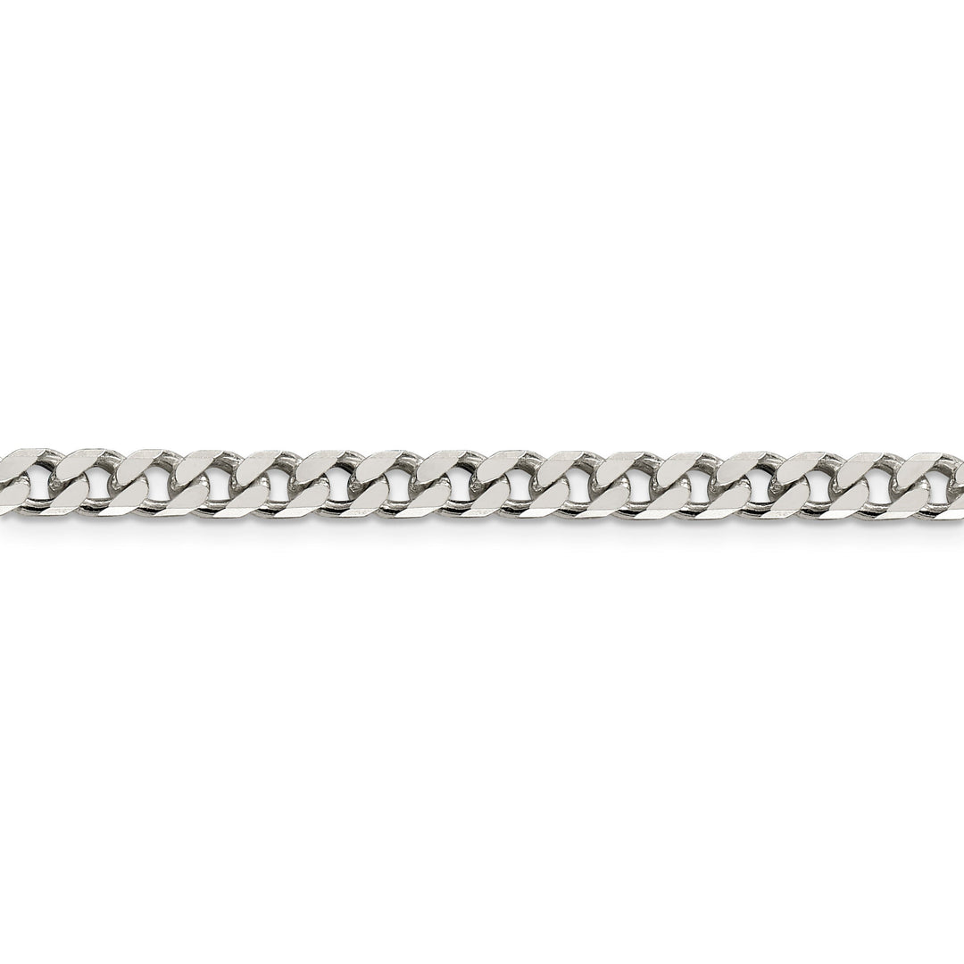 Silver Polished 4.50-mm Solid Curb Link Chain