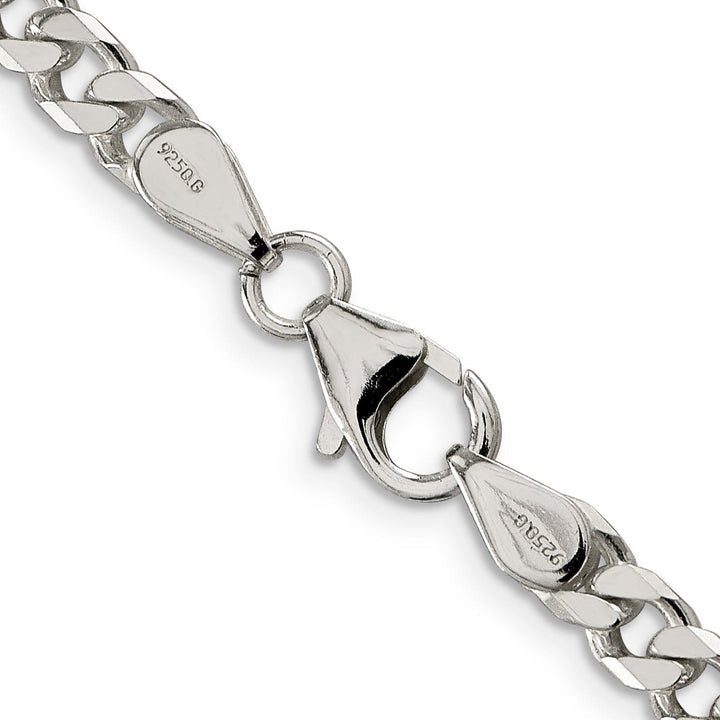 Silver Polished 4.50-mm Solid Curb Link Chain