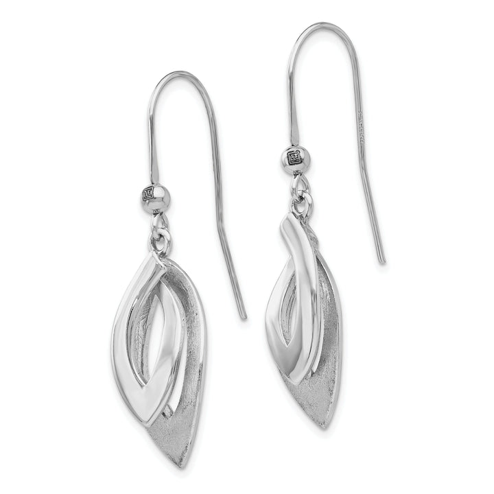 Silver Polished Brushed Shepherd Hook Earrings