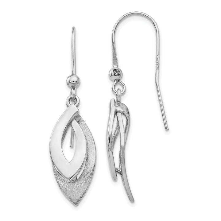 Silver Polished Brushed Shepherd Hook Earrings