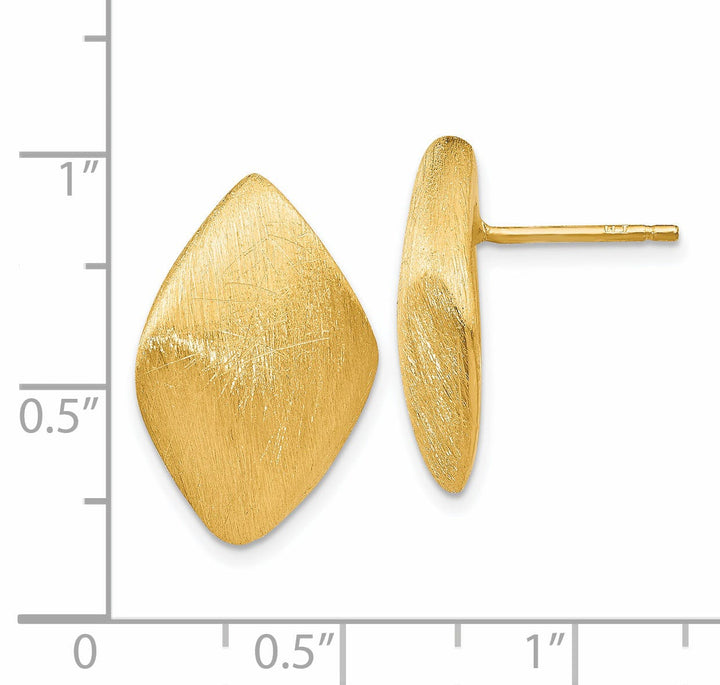 Silver Gold-plated Scratch Finish Post Earrings