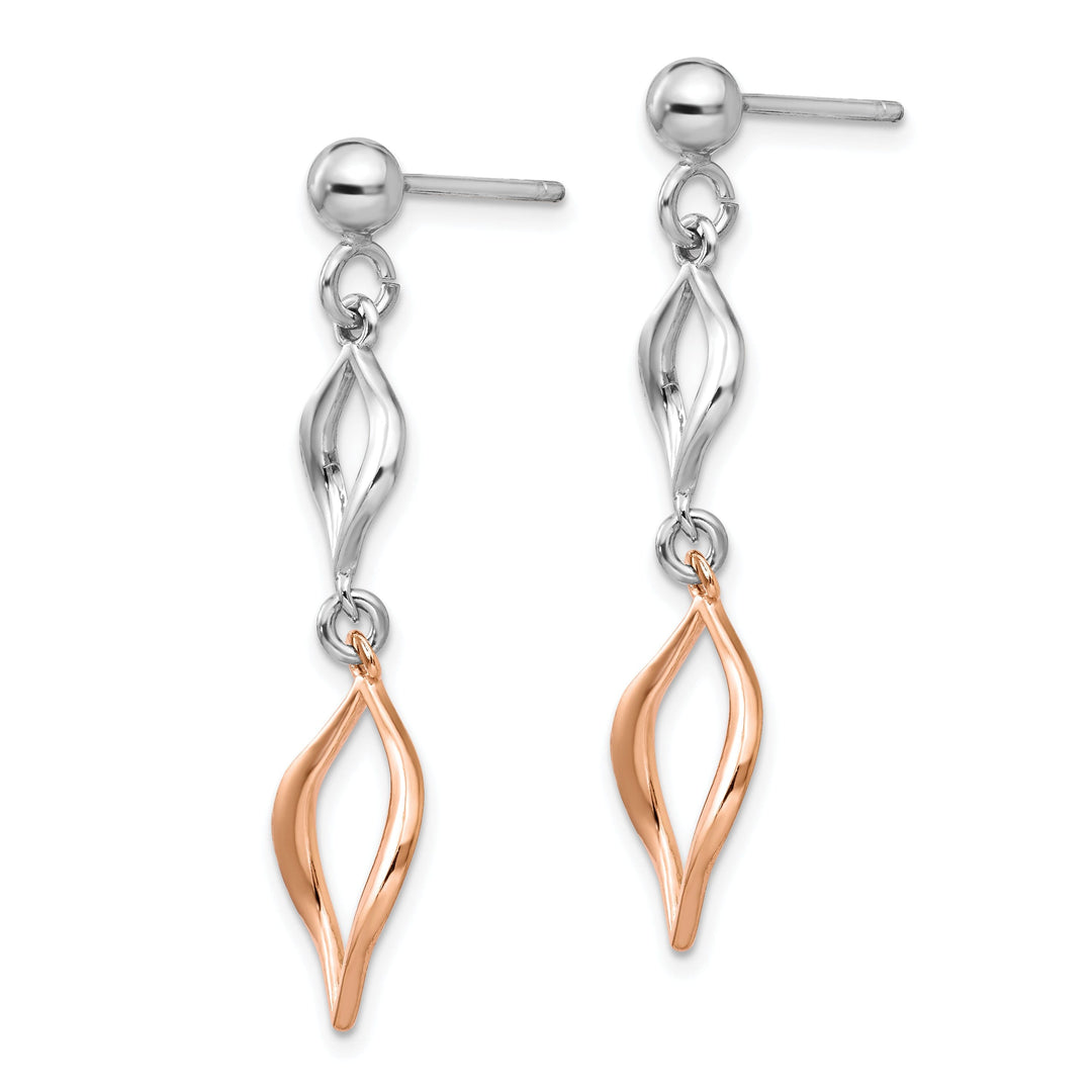 Silver and Rose Gold-tone Dangle Earrings