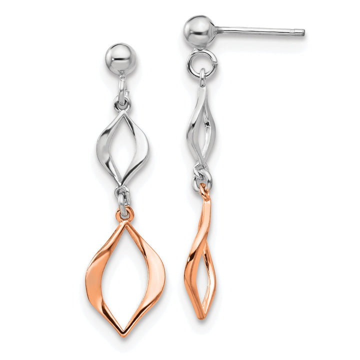 Silver and Rose Gold-tone Dangle Earrings