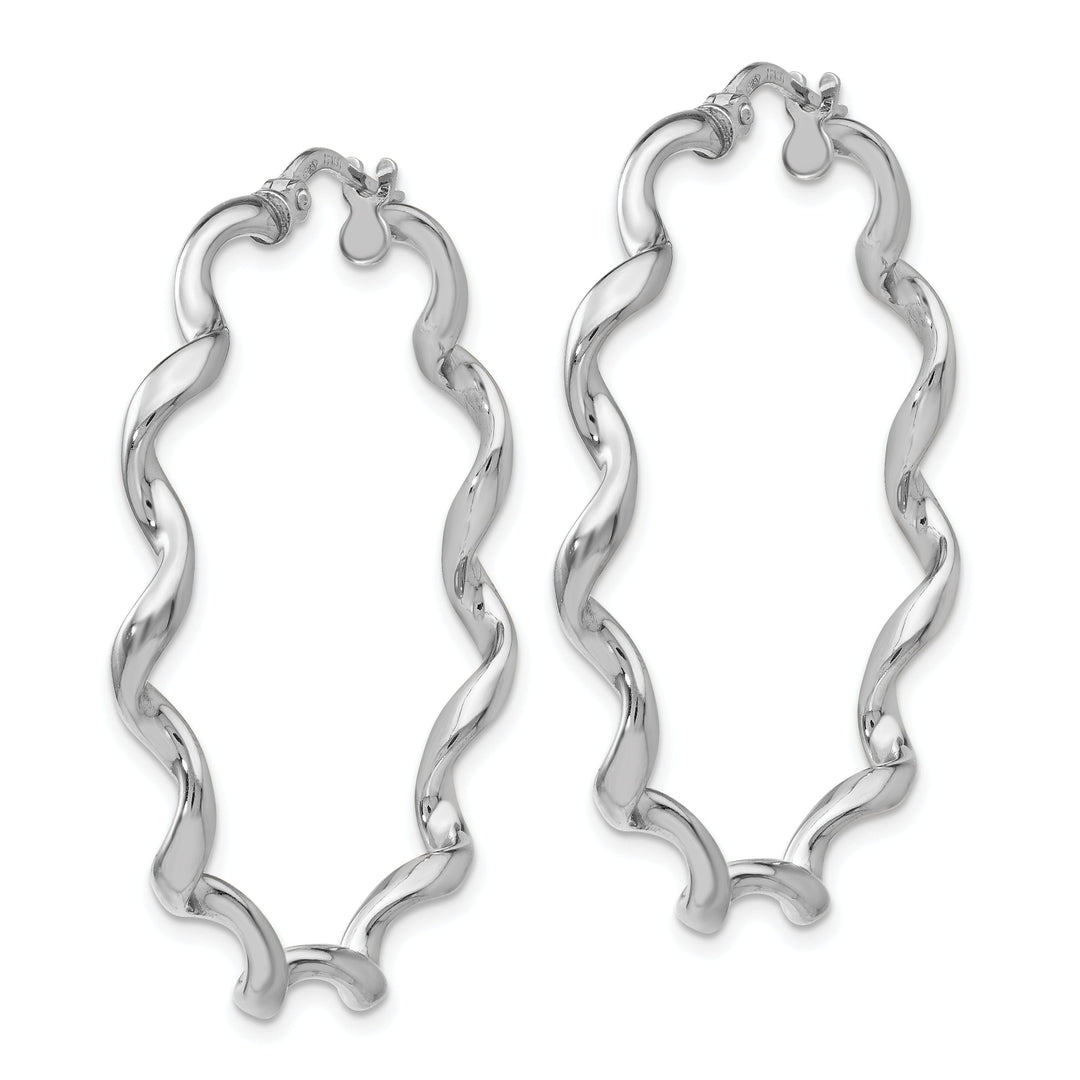 Sterling Silver Polished Twisted Hoop Earrings