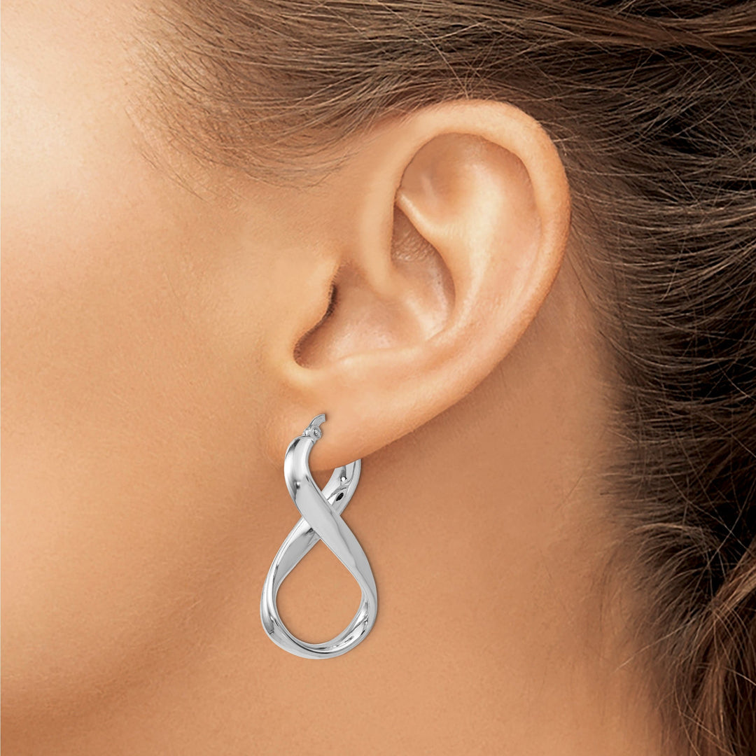 Sterling Silver Polished Twisted Hoop Earrings