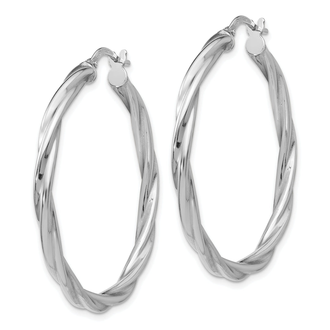 Sterling Silver Twisted Hinged Hoop Earrings