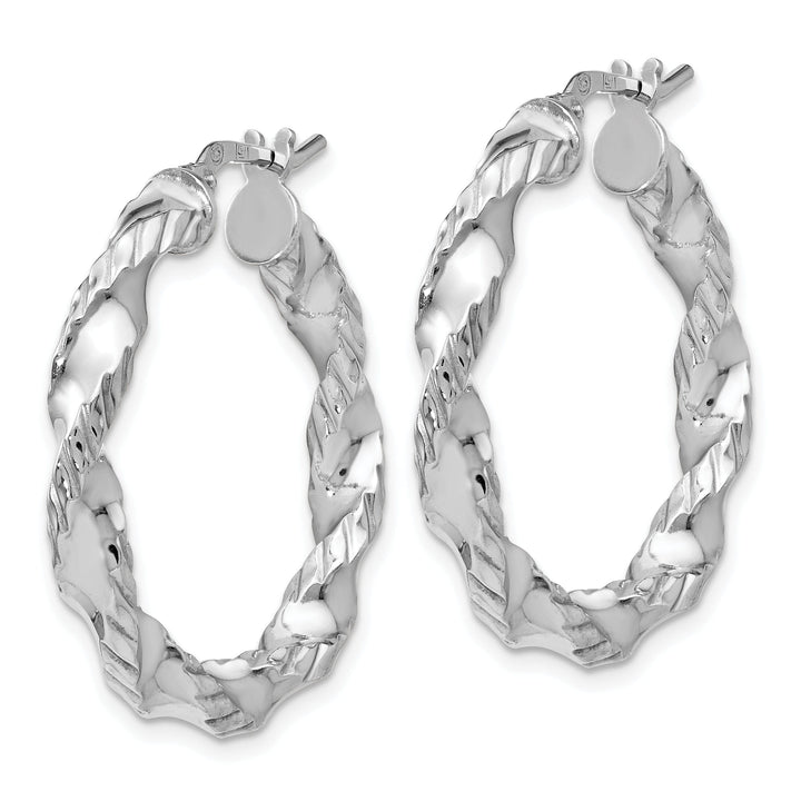 Sterling Silver Twisted Hinged Hoop Earrings