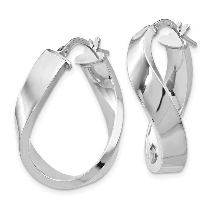 Sterling Silver Polished Twisted Hoop Earrings