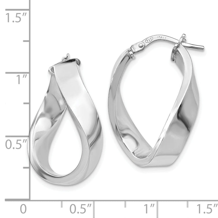 Sterling Silver Polished Twisted Hoop Earrings