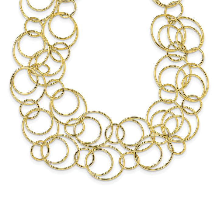 Sterling Silver Gold-tone Polished Necklace