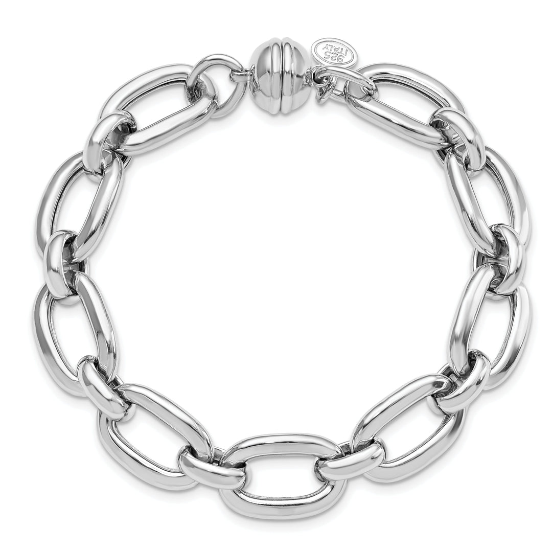 Sterling Silver Polished Fancy Link Bracelet