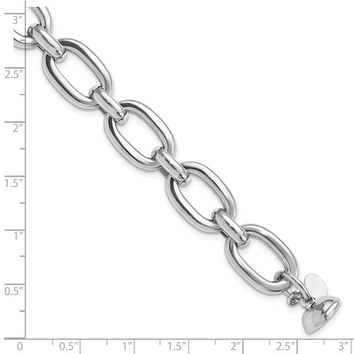 Sterling Silver Polished Fancy Link Bracelet