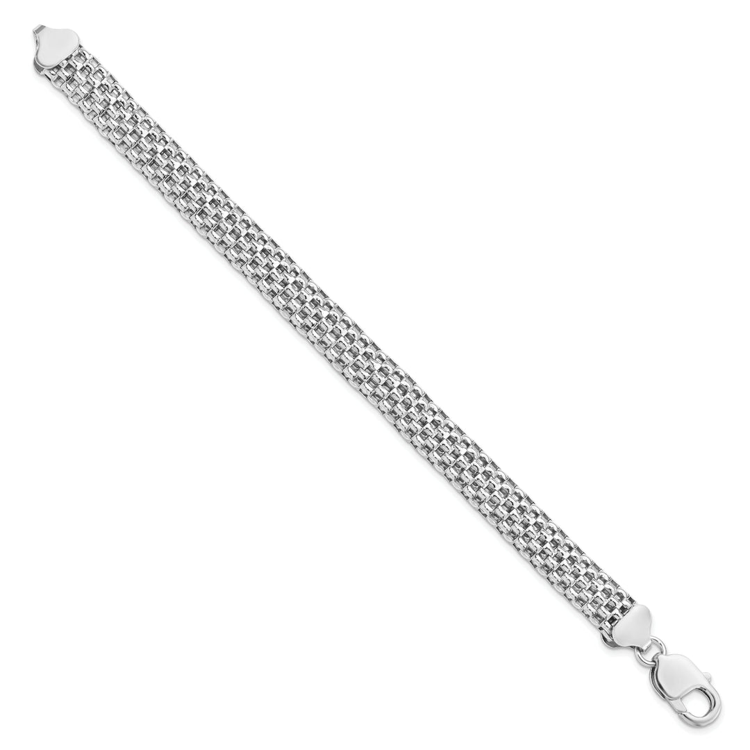 Silver Rhodium-plated Hollow Bracelet