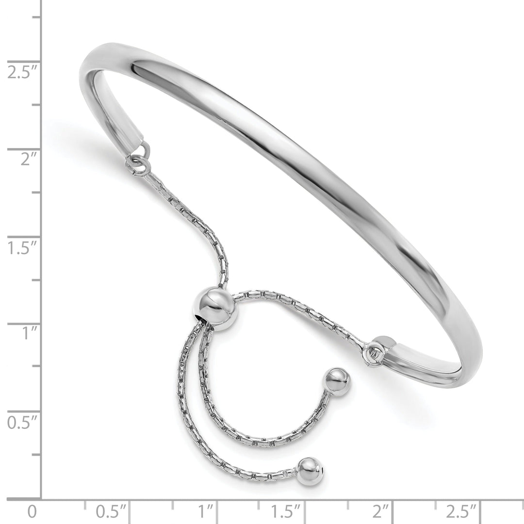 Sterling Silver Polished Adjustable Bangle