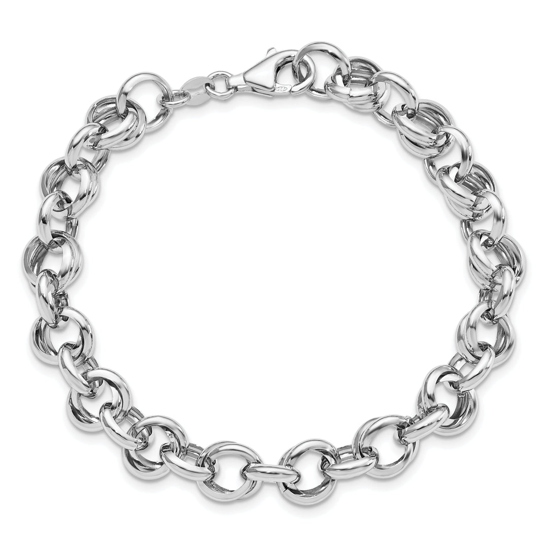 Silver Polished Fancy Link Bracelet