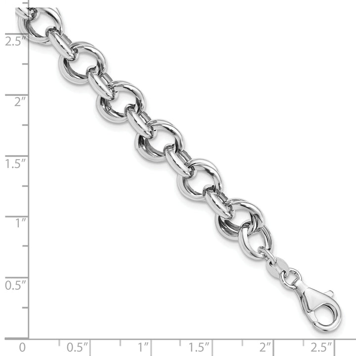 Silver Polished Fancy Link Bracelet