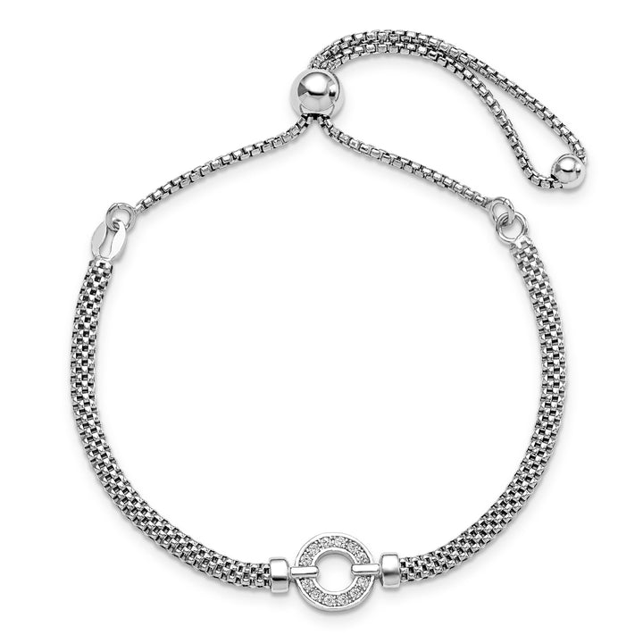 Leslies Sterling Silver C.Z Adjustable Bracelet