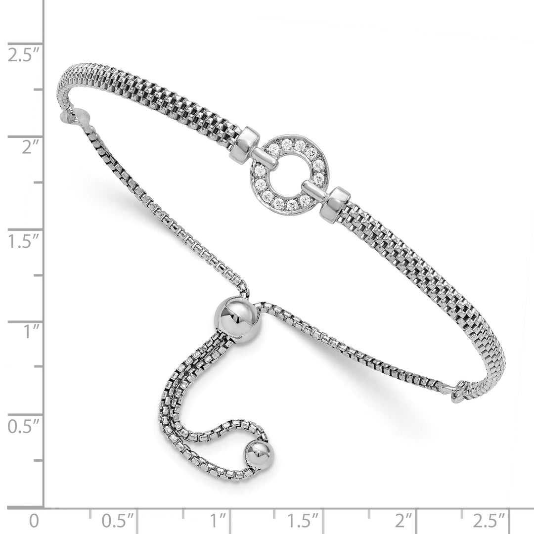 Leslies Sterling Silver C.Z Adjustable Bracelet