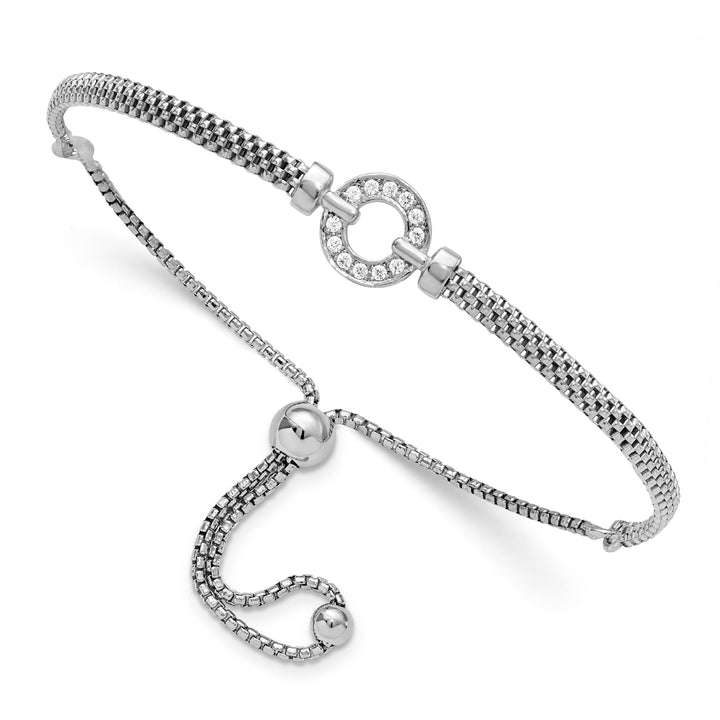 Leslies Sterling Silver C.Z Adjustable Bracelet