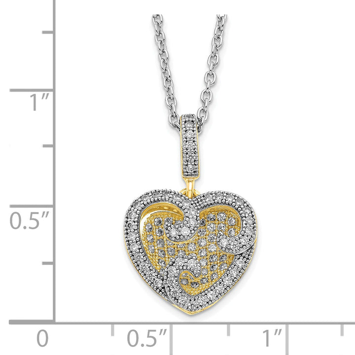 Sterling Silver Vermeil Cubic Zirconia Necklace