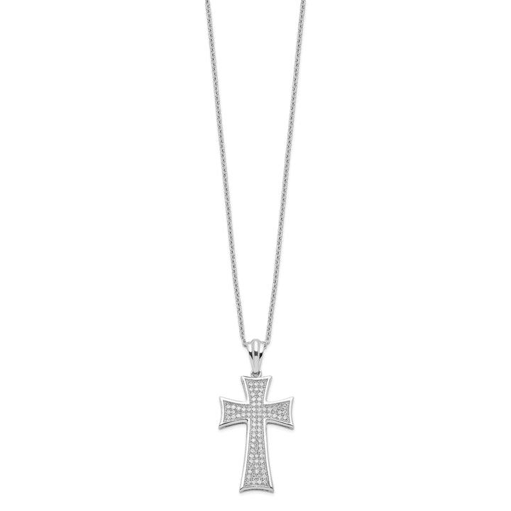 Sterling Silver Cubic Zirconia Cross Necklace