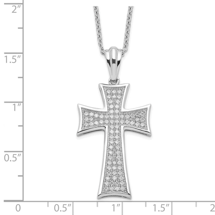 Sterling Silver Cubic Zirconia Cross Necklace