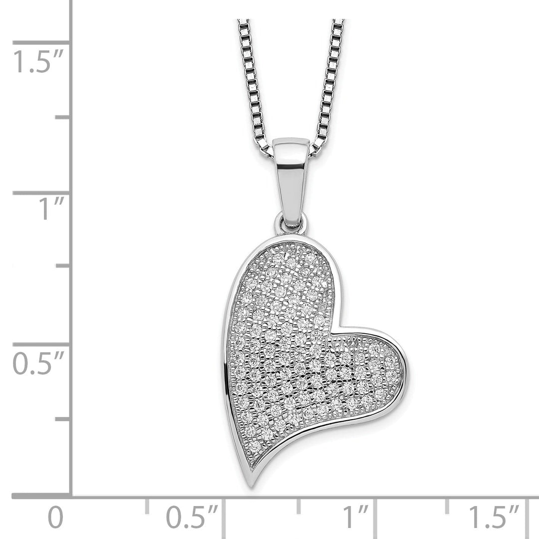 Sterling Silver Cubic Zirconia Heart Necklace