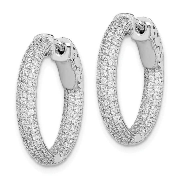 Sterling Silver CZ Hoop Earrings