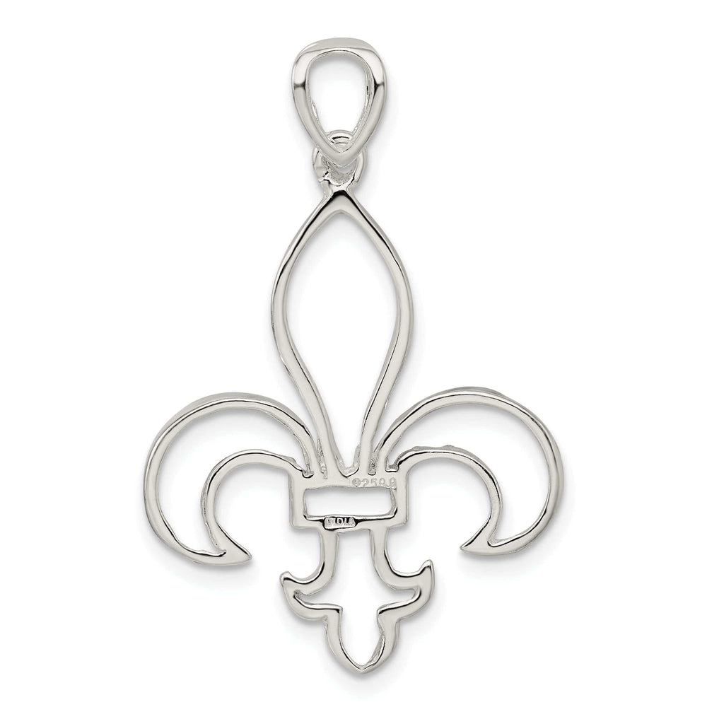 Silver Polished Finish Fleur de Lis Charm