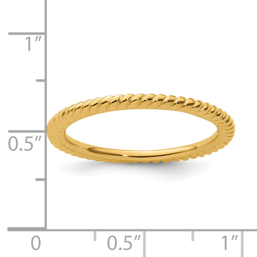 Sterling Silver Gold-Plated Twisted Ring