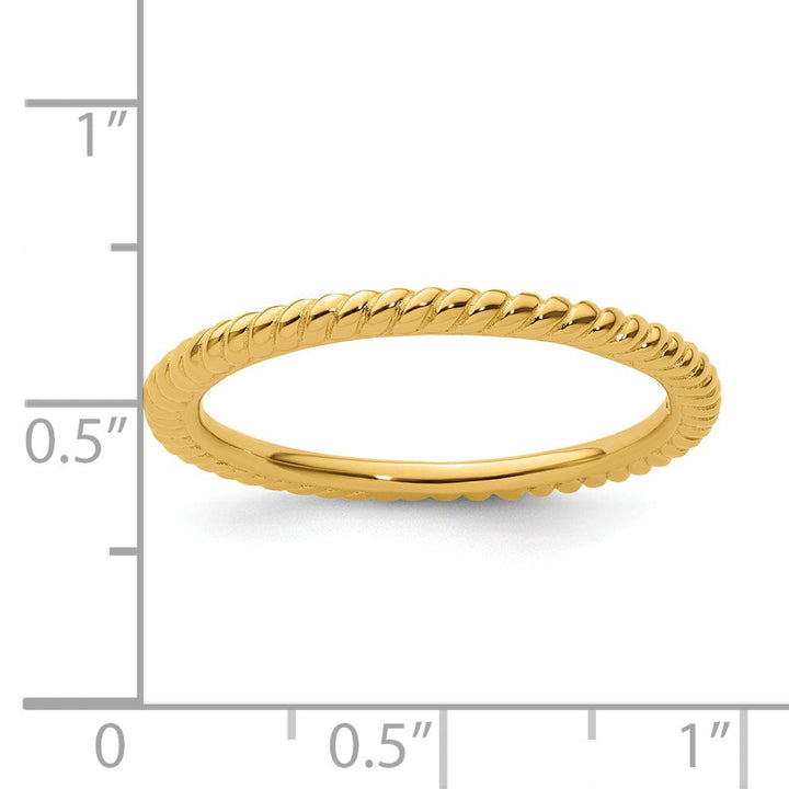 Sterling Silver Gold-Plated Twisted Ring