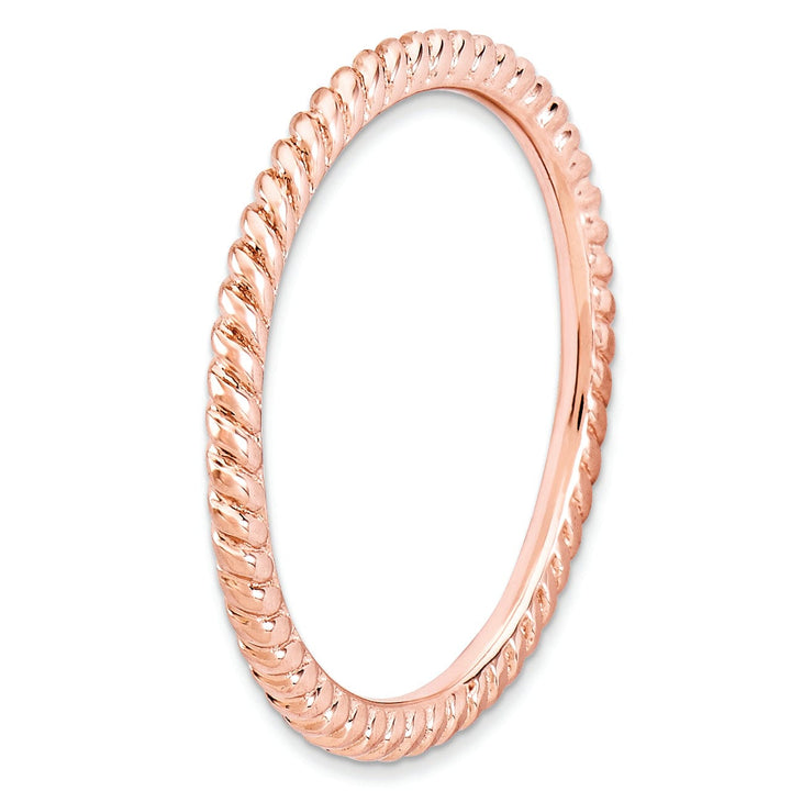 Sterling Silver Pink-Plated Twisted Ring