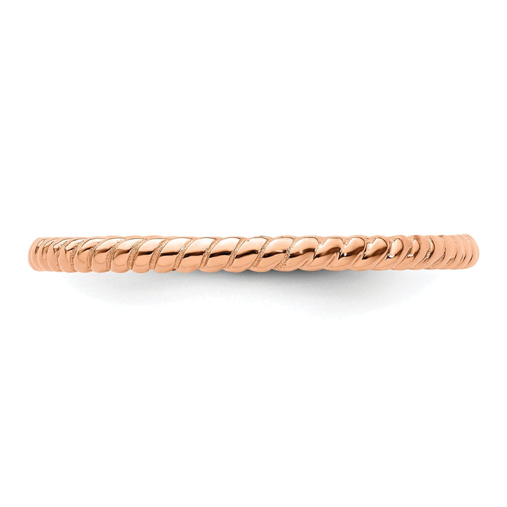 Sterling Silver Pink-Plated Twisted Ring