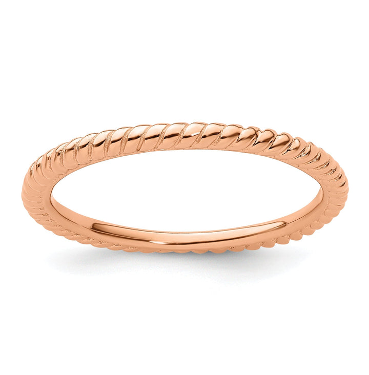 Sterling Silver Pink-Plated Twisted Ring