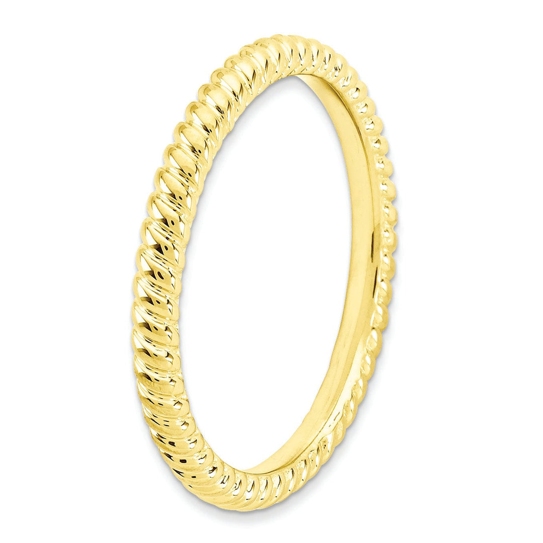 Sterling Silver Gold-Plated Twisted Ring