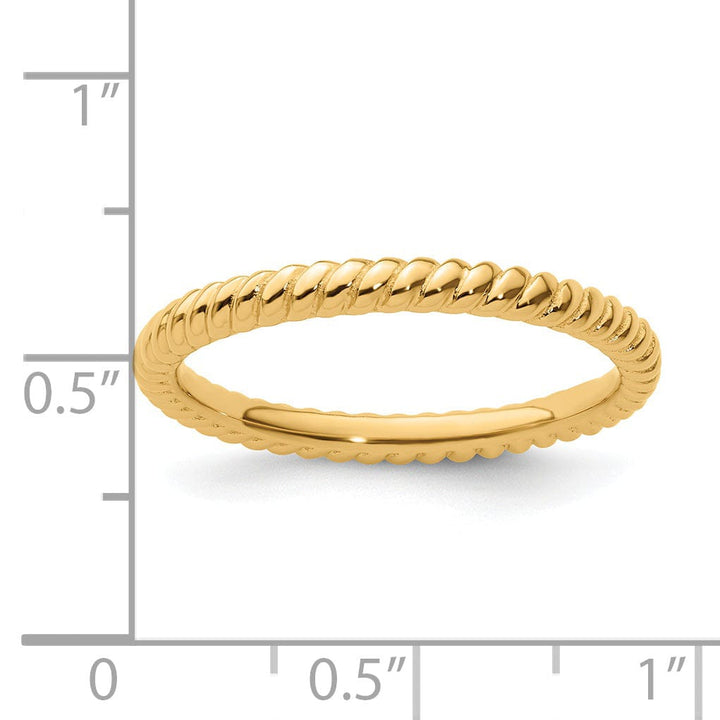 Sterling Silver Gold-Plated Twisted Ring