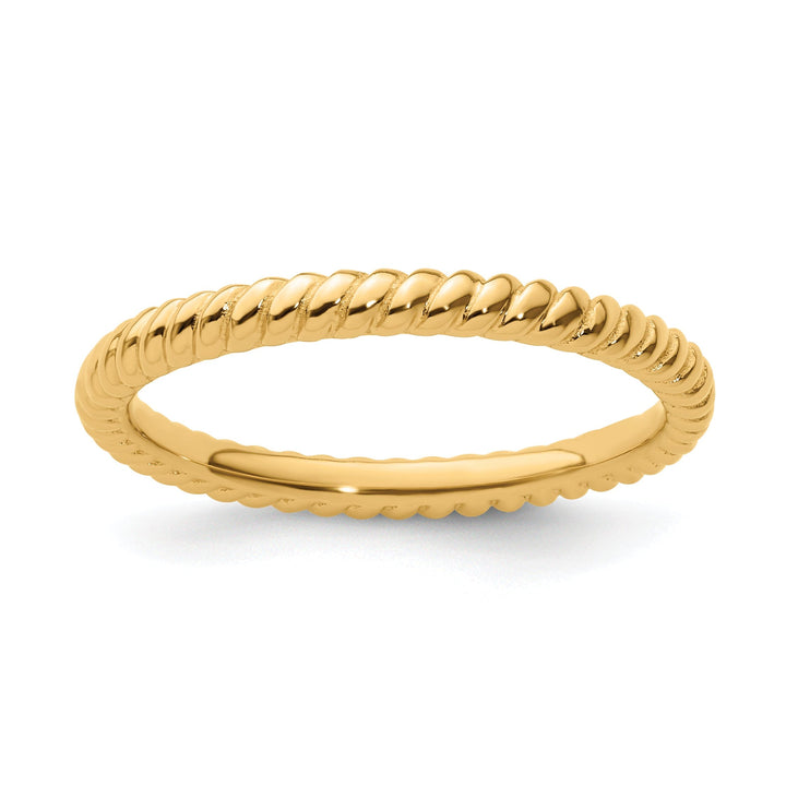 Sterling Silver Gold-Plated Twisted Ring