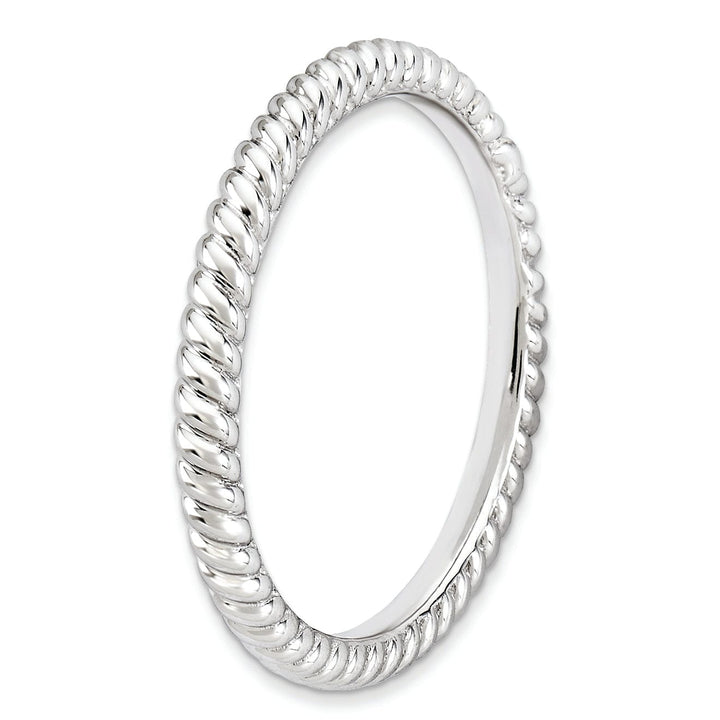 Sterling Silver Rhodium Twisted Ring