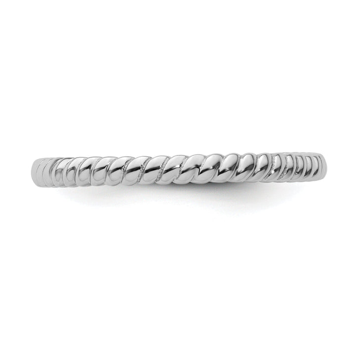 Sterling Silver Rhodium Twisted Ring