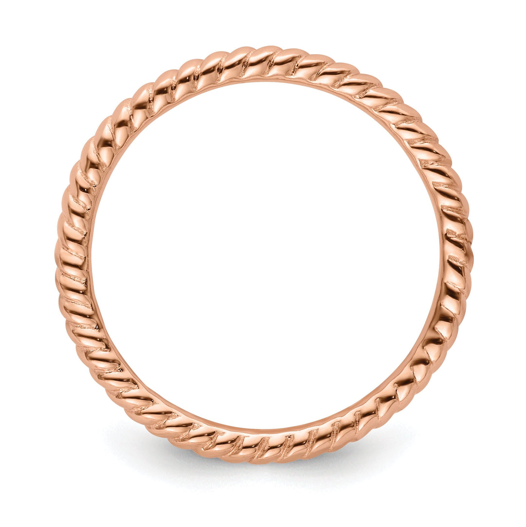 Sterling Silver Pink-Plated Twisted Ring