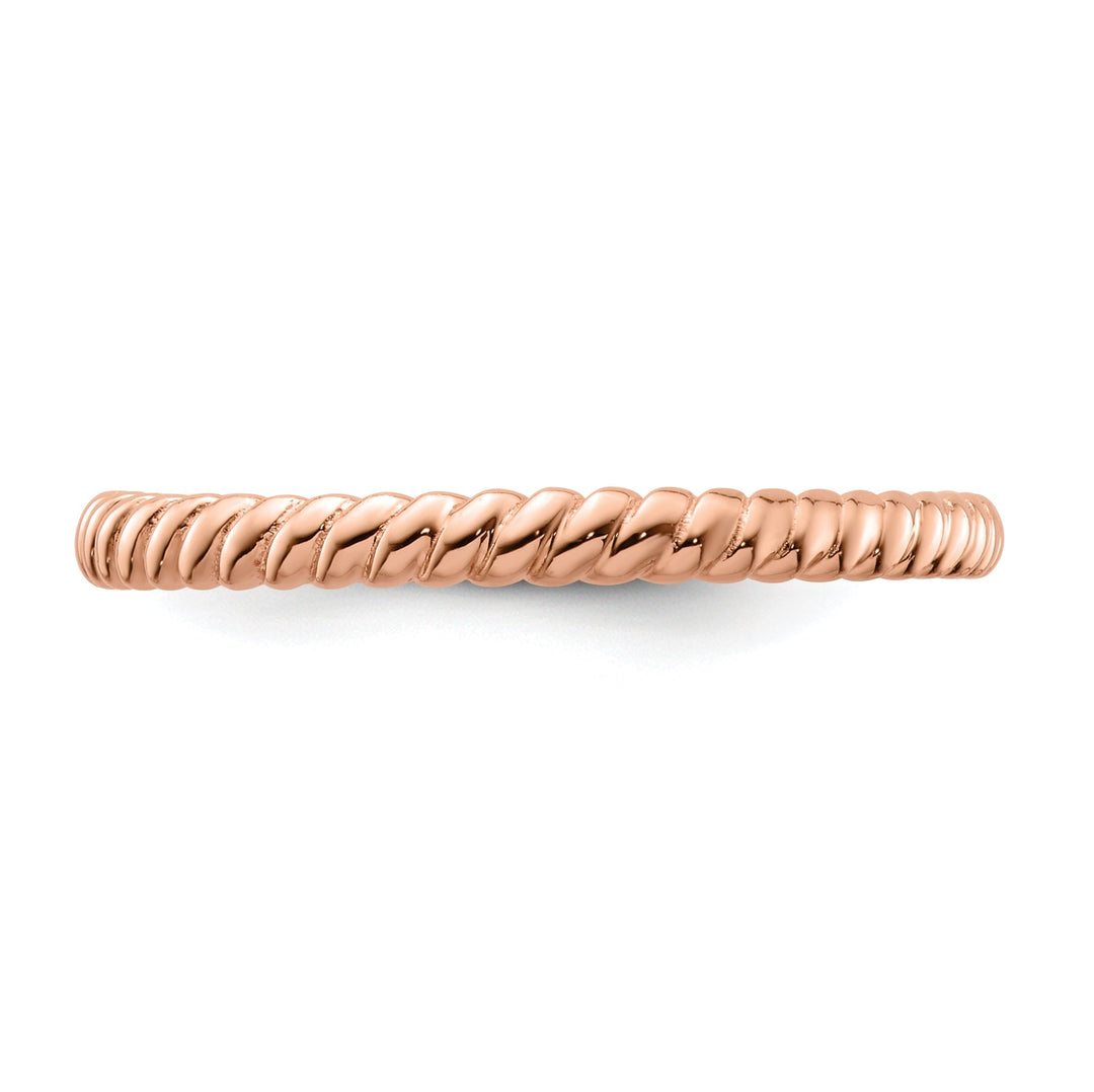 Sterling Silver Pink-Plated Twisted Ring